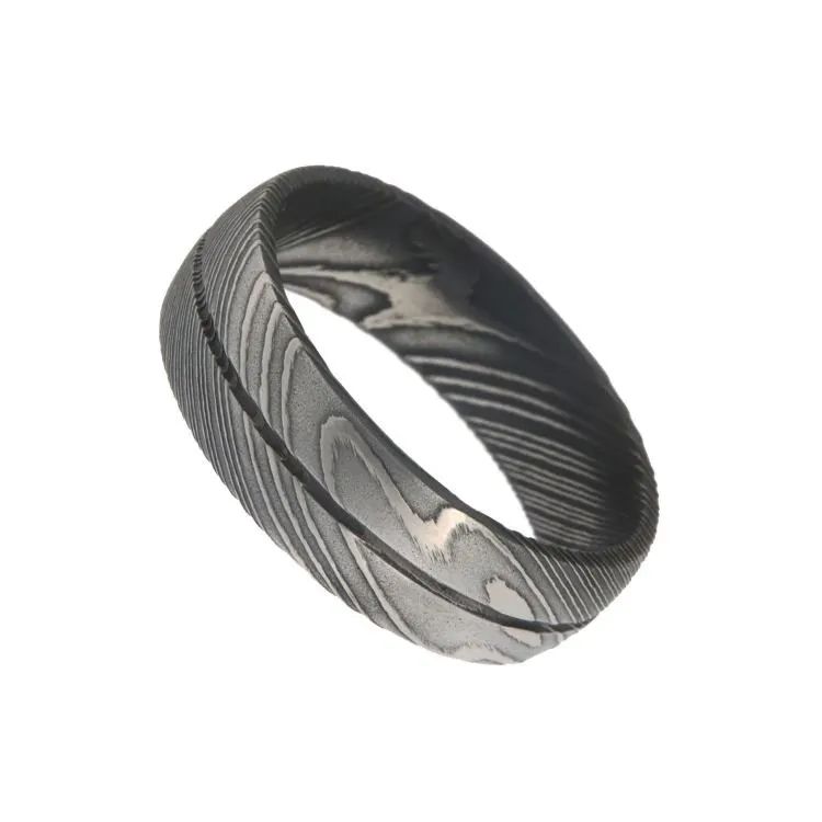 Damascus Steel Rings For Men USA Made Damascus Bands Black Wedding Bands
