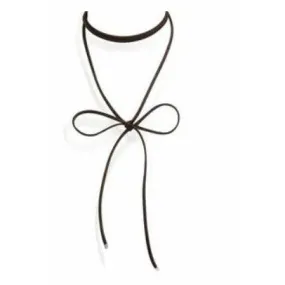 Dark Brown Faux Suede Wrap Choker