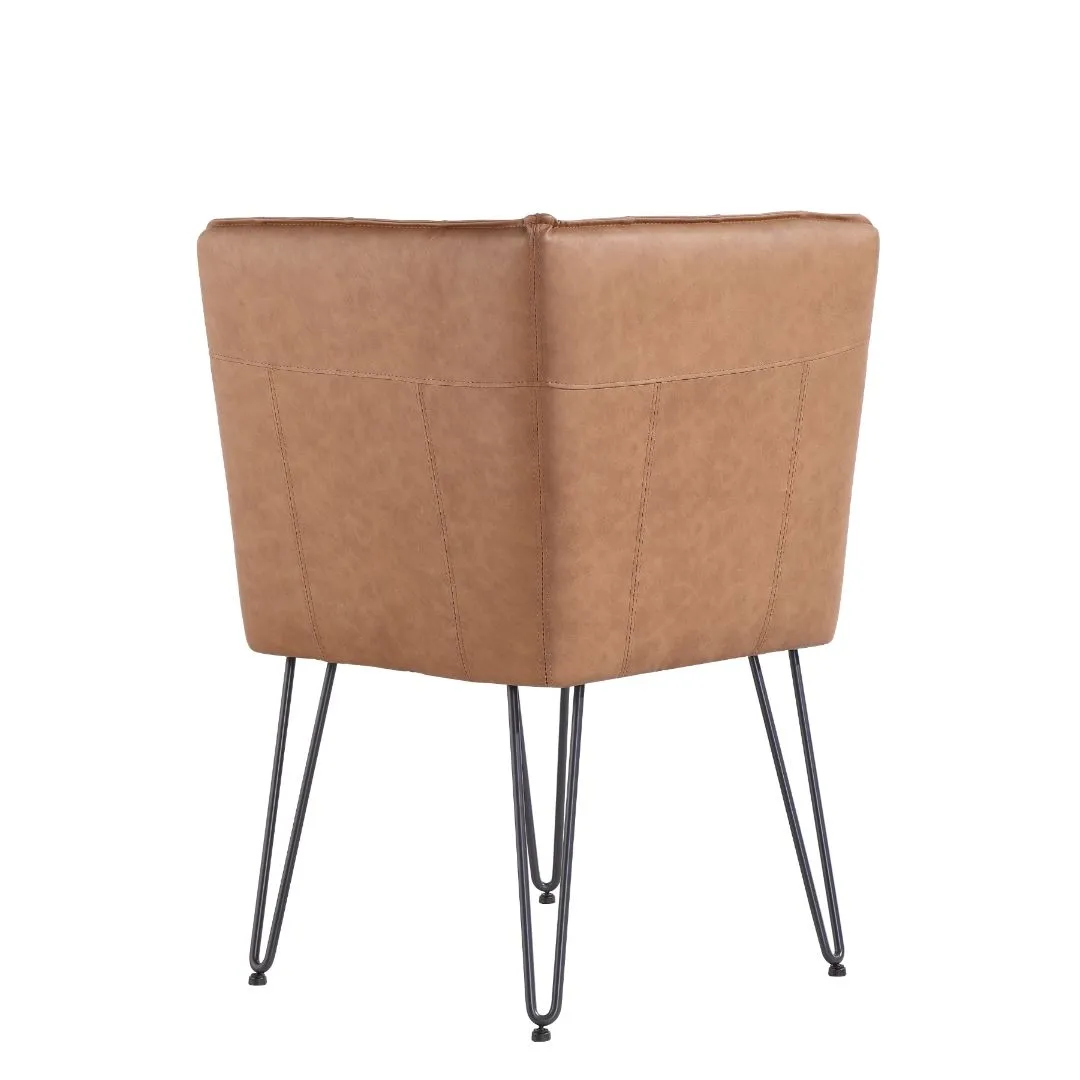 Darwen Tan Studded Back Corner Bench 64 x 64 x 92.5 cm