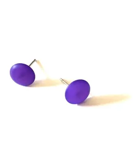 Deep Purple Opal Small Disc Stud Earrings