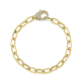 Diamond Paper Clip Link Bracelet 4690105