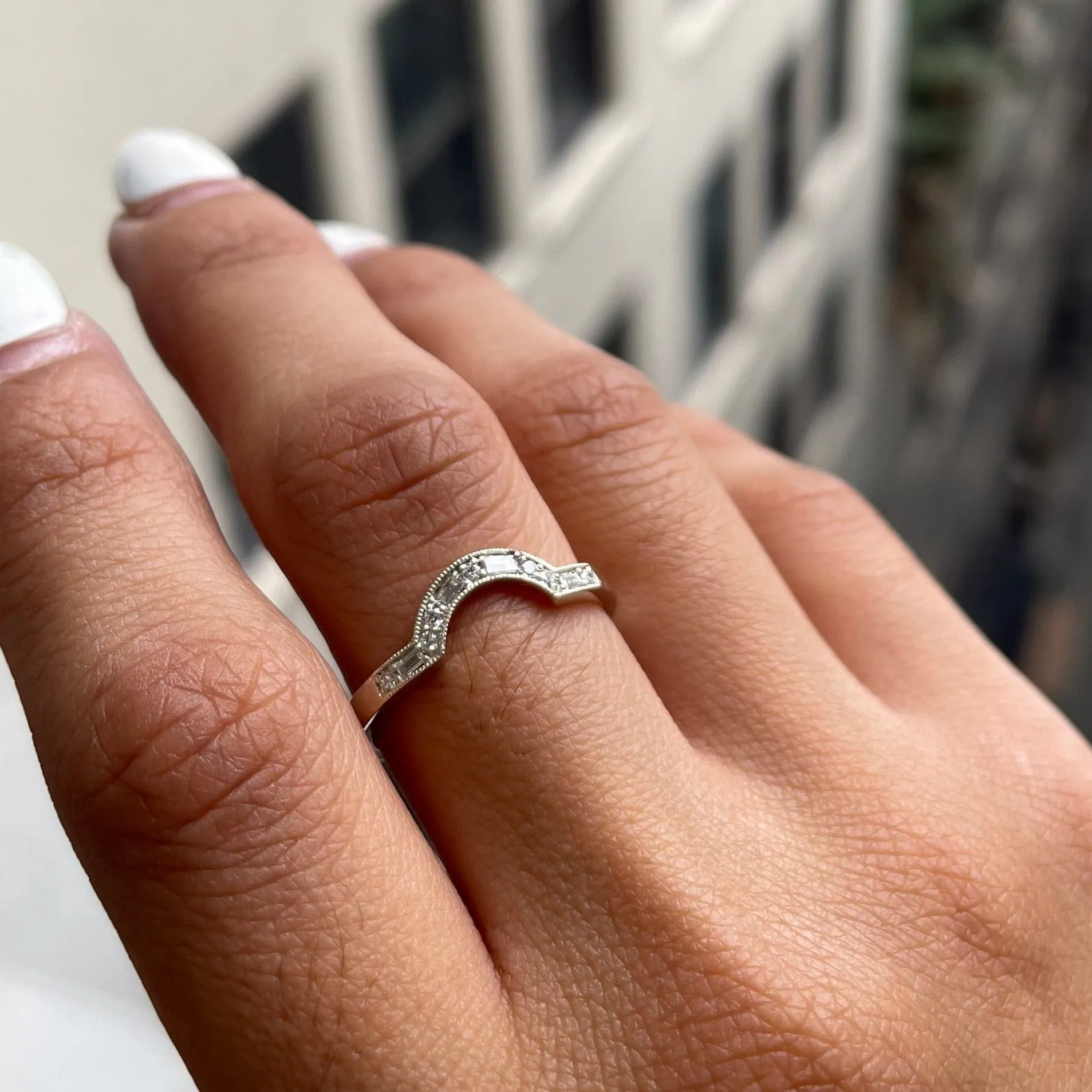 Diamond Staccato Arch Band (ready to ship option)*