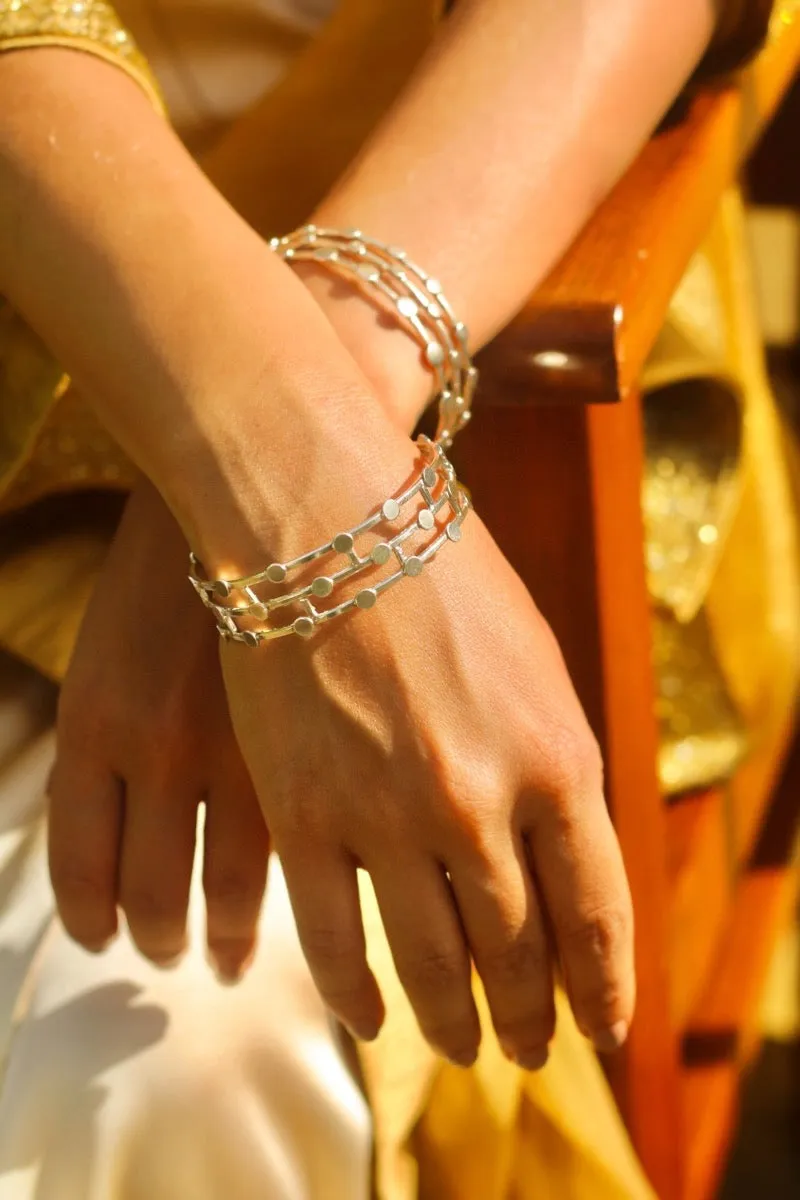 Dots In An Orbit Cuff - Silver