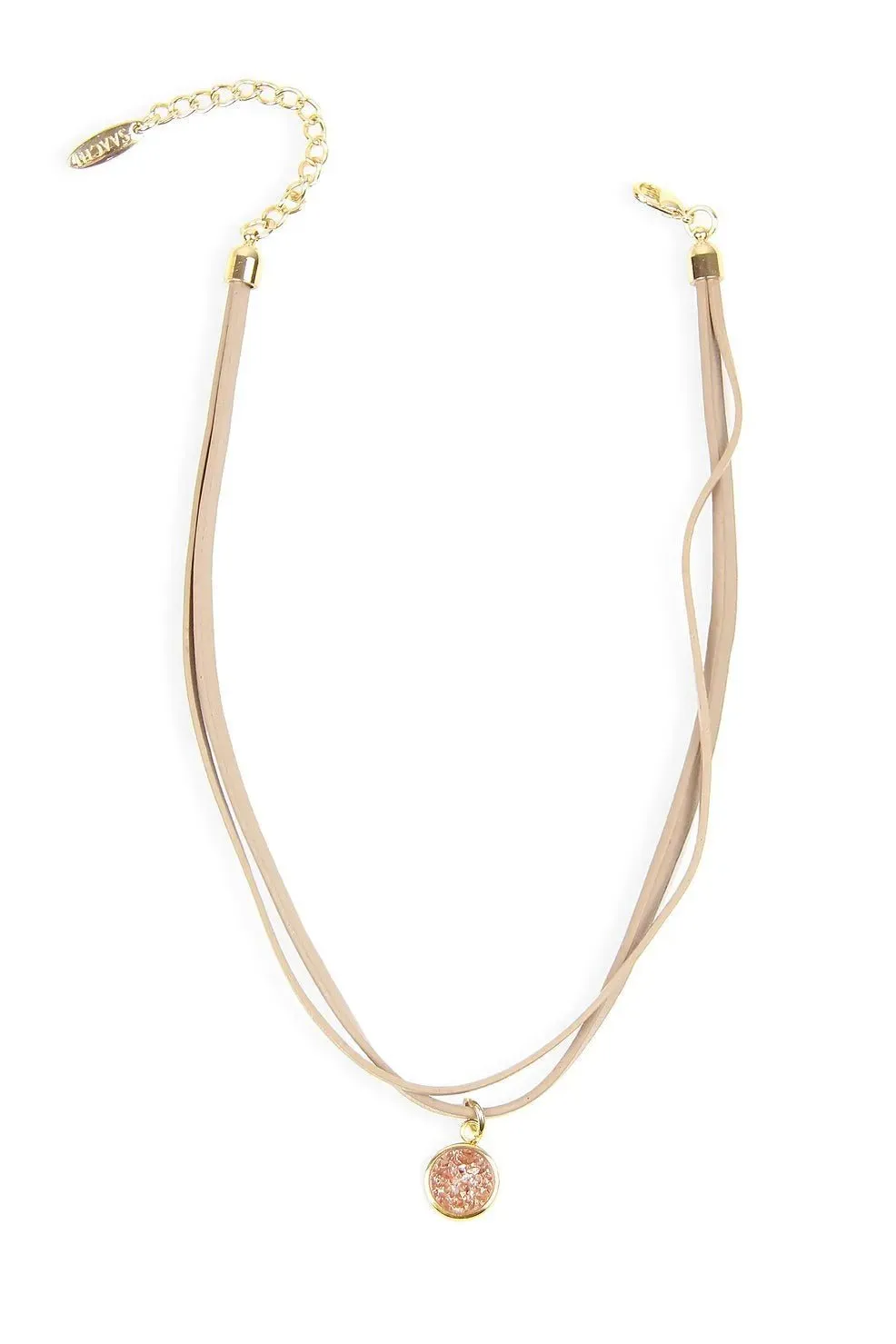Druzy Leather Layered Choker
