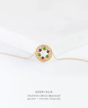 EDEN   ELIE Celestia Circle Bracelet - Garnet   Chrome Diopside