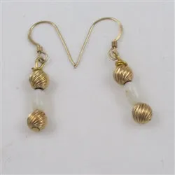 Elegant Opal & Gold Dangle Earrings