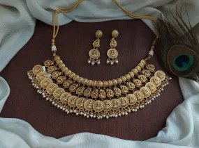 Embrace Divine Grace Of Goddess Lakshmi Coin Kemp Choker Set