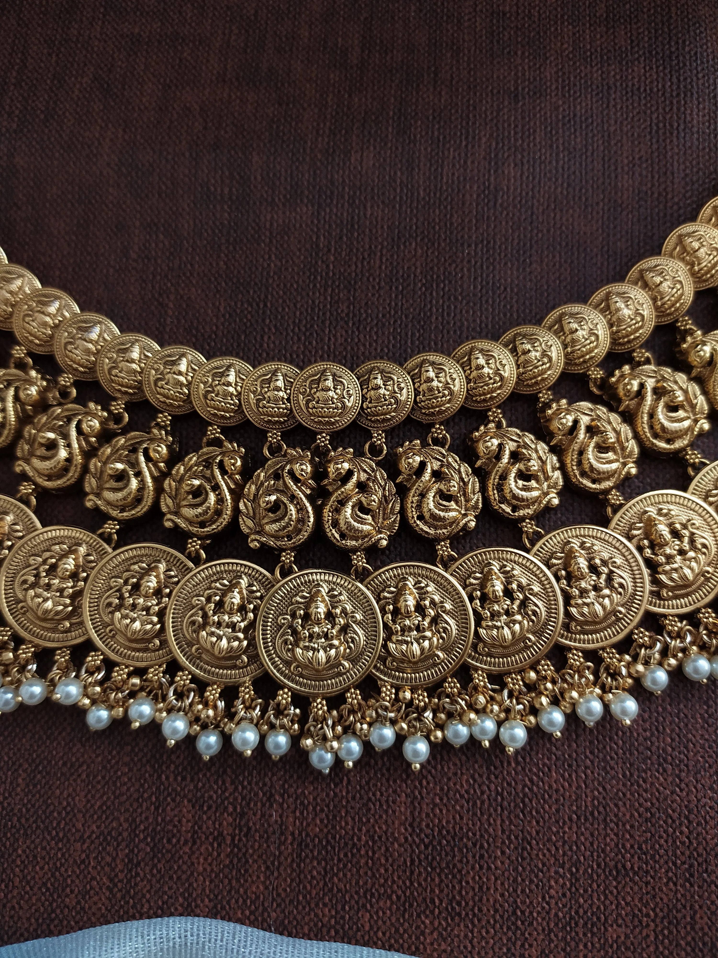 Embrace Divine Grace Of Goddess Lakshmi Coin Kemp Choker Set