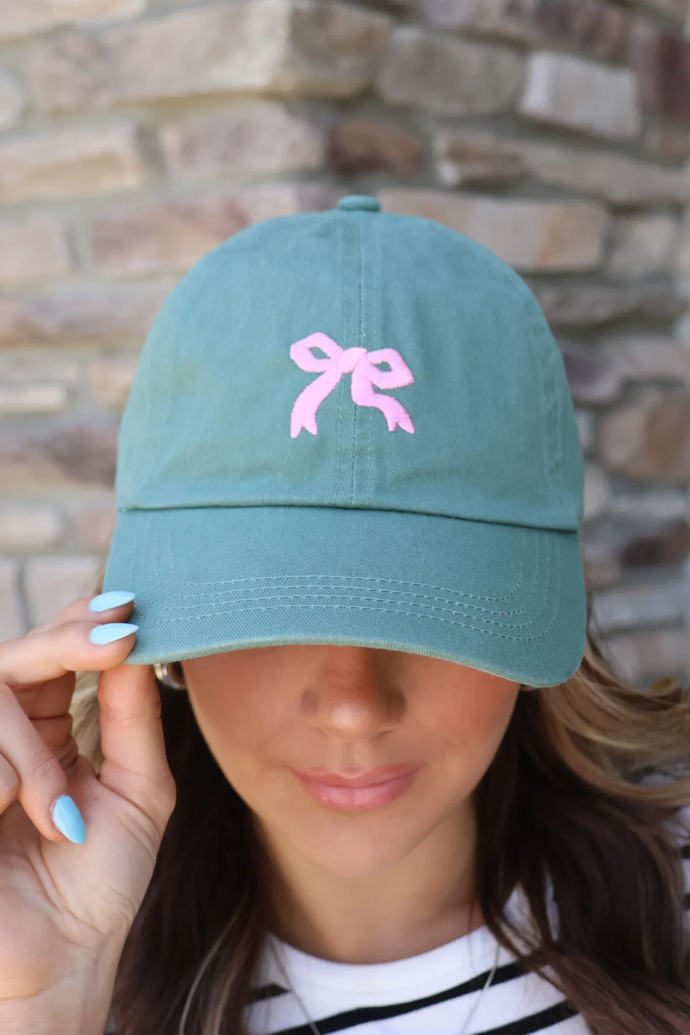 Embroidered Bow Hat