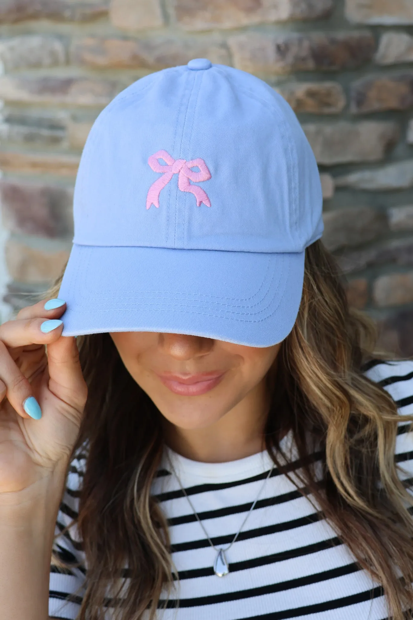Embroidered Bow Hat