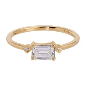 Emerald Cut Diamond Square Deco Ring (ready to ship option)*