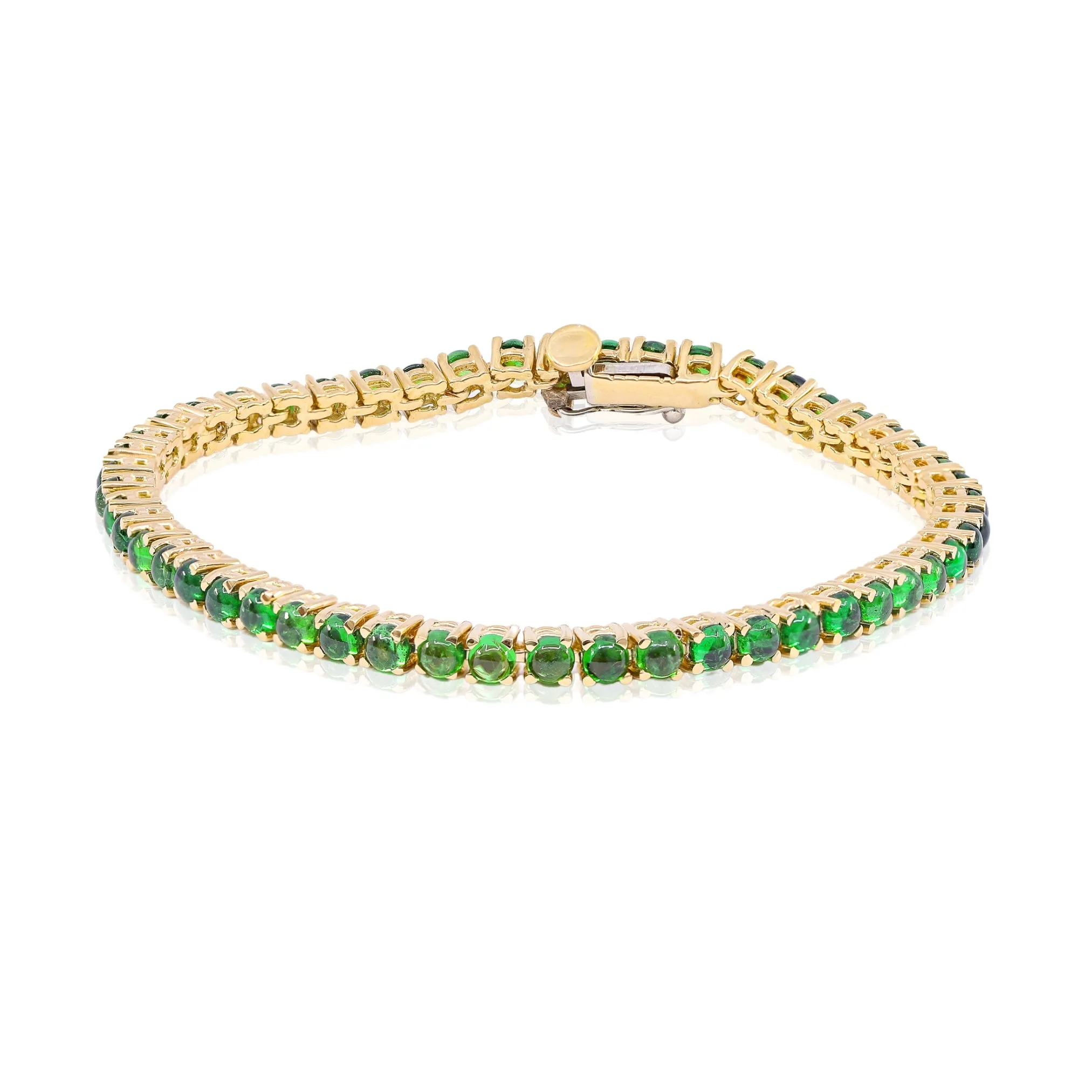 ESTATE 18K YELLOW GOLD TSAVORITE BRACELET