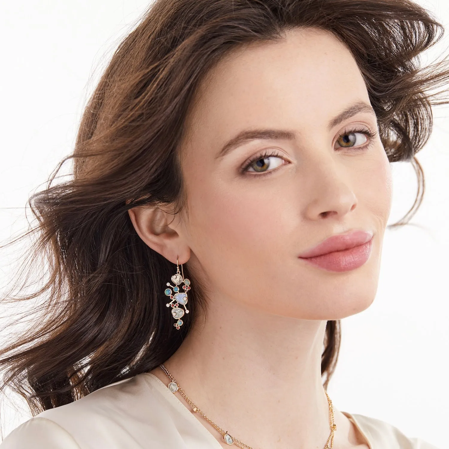ETHERIA CLUSTER EARRINGS OPALS