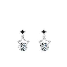 Everyday Genie Sterling Silver Star Stud Earrings with Zircon