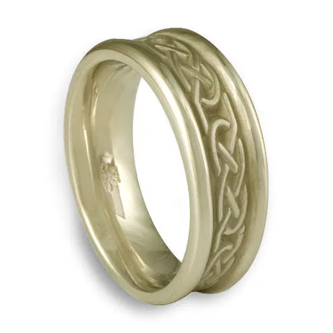 Extra Narrow Self Bordered Love Knot Wedding Ring in 18K White Gold