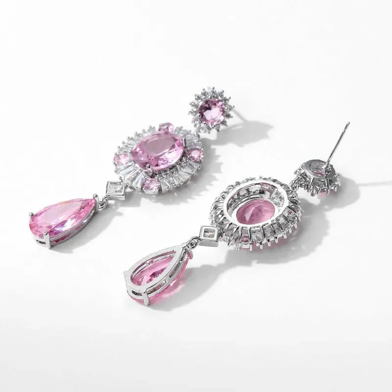 Fashion Cubic Zirconia Waterdrop Earrings, Wedding Banquet Dress Matching Wedding Bride's Jewelry LYI98