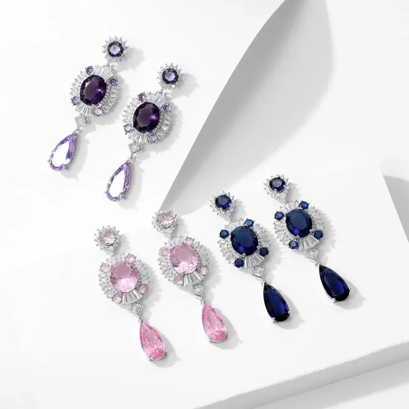 Fashion Cubic Zirconia Waterdrop Earrings, Wedding Banquet Dress Matching Wedding Bride's Jewelry LYI98