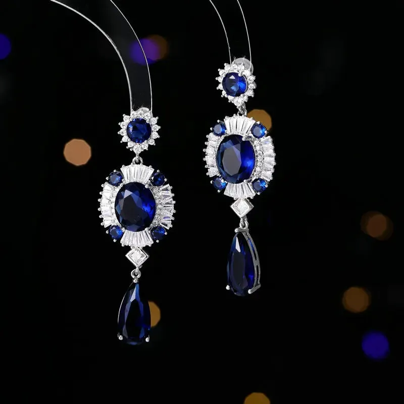 Fashion Cubic Zirconia Waterdrop Earrings, Wedding Banquet Dress Matching Wedding Bride's Jewelry LYI98