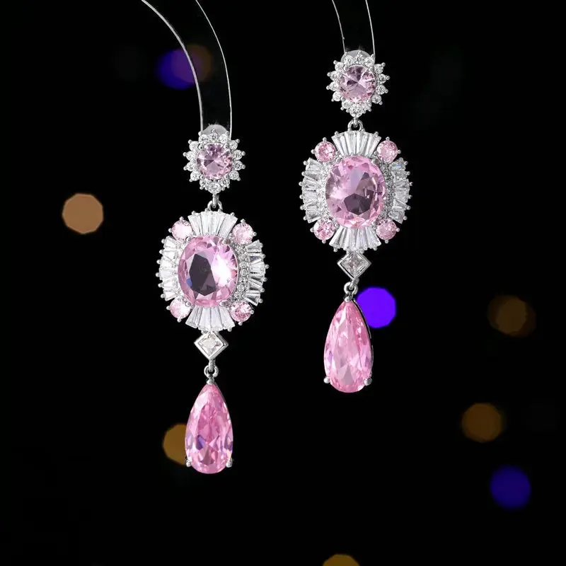 Fashion Cubic Zirconia Waterdrop Earrings, Wedding Banquet Dress Matching Wedding Bride's Jewelry LYI98