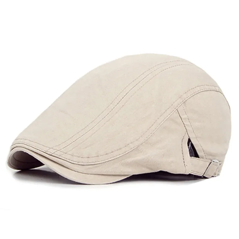 Fashion Men Women Plaid Cotton Flat Cap Summer Spring Sun Hat Adjustable Cotton Newsboy Ivy Adjustable Beret Cap