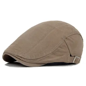 Fashion Men Women Plaid Cotton Flat Cap Summer Spring Sun Hat Adjustable Cotton Newsboy Ivy Adjustable Beret Cap