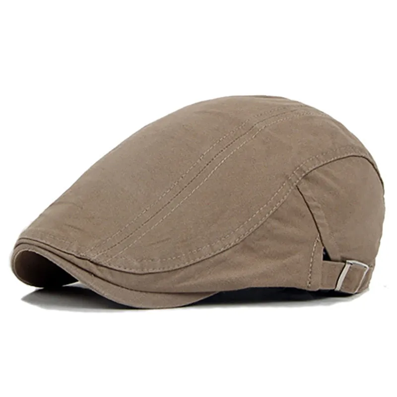 Fashion Men Women Plaid Cotton Flat Cap Summer Spring Sun Hat Adjustable Cotton Newsboy Ivy Adjustable Beret Cap