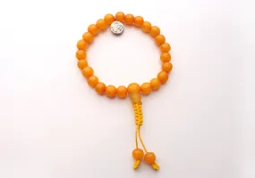 Faux Amber Beads Wrist Bracelet with Om Charm