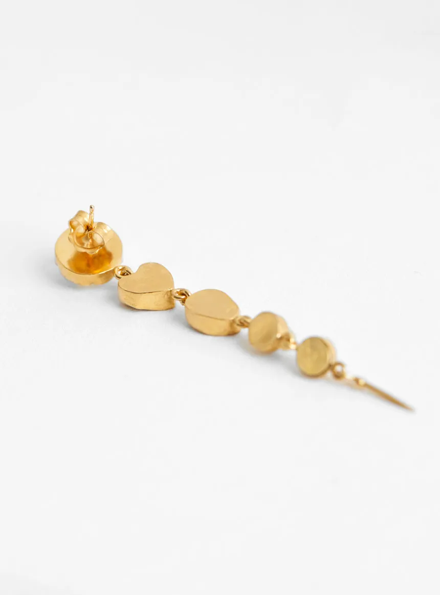 Five Charm With Victorian Drop Earrings White