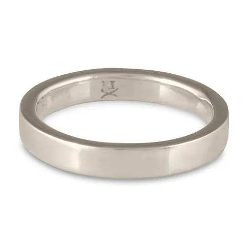 Flat Comfort Fit Wedding Ring, 3mm in Platinum