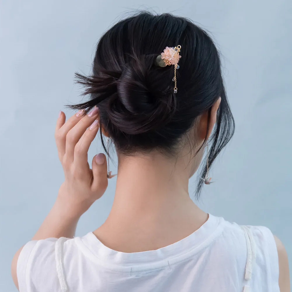 Flower Cluster Kanzashi Hairpin