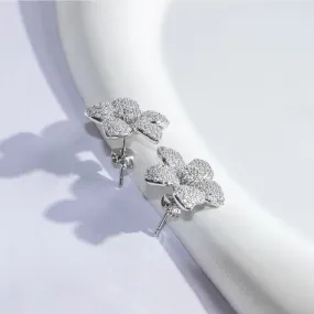 Flower Copper Earrings Plating Zircon