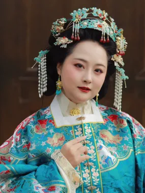 Frost 霜 Ming Dynasty Turquoise Phoenix Hairpin Set