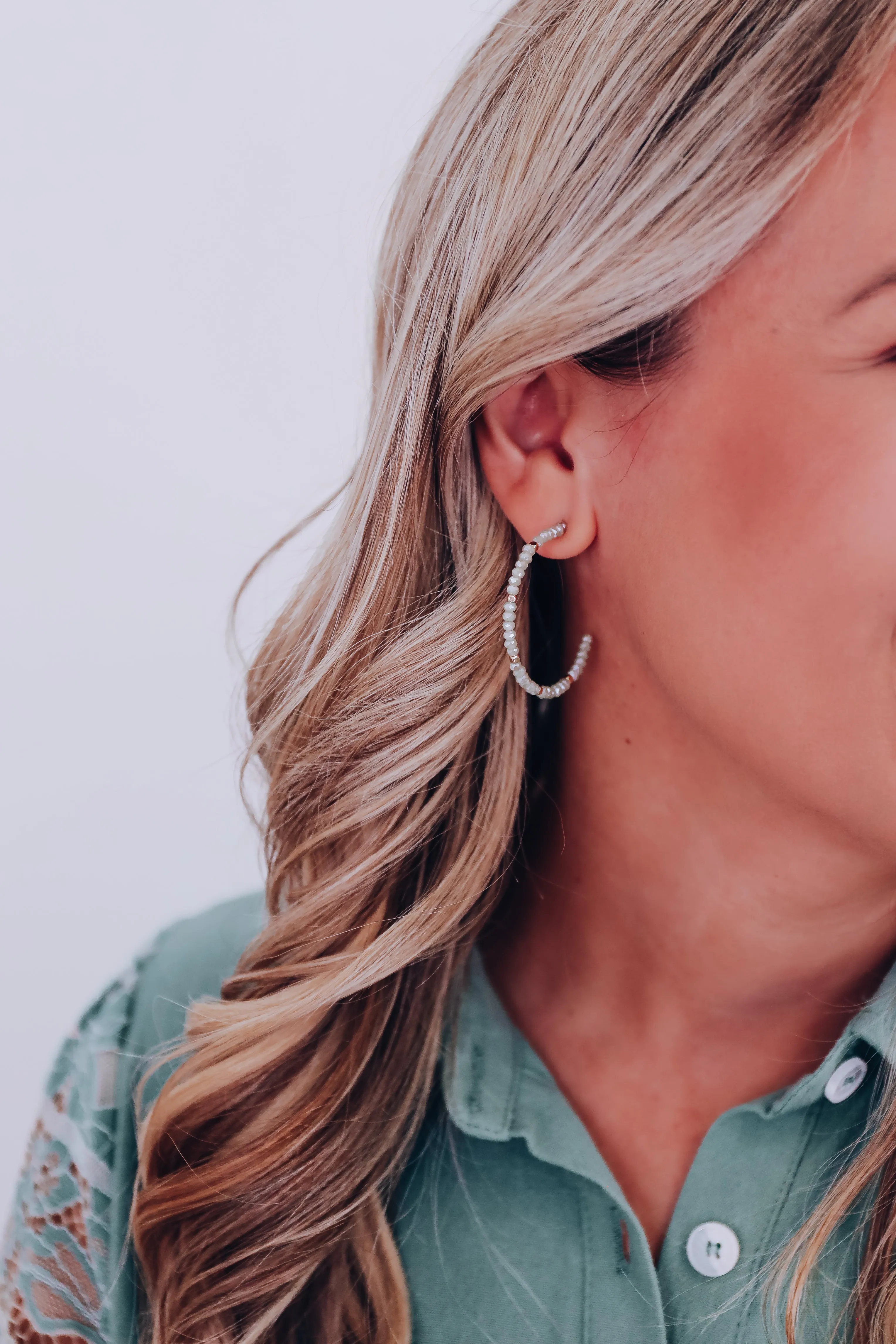 Gabbie Beaded Earrings - Opal Blue