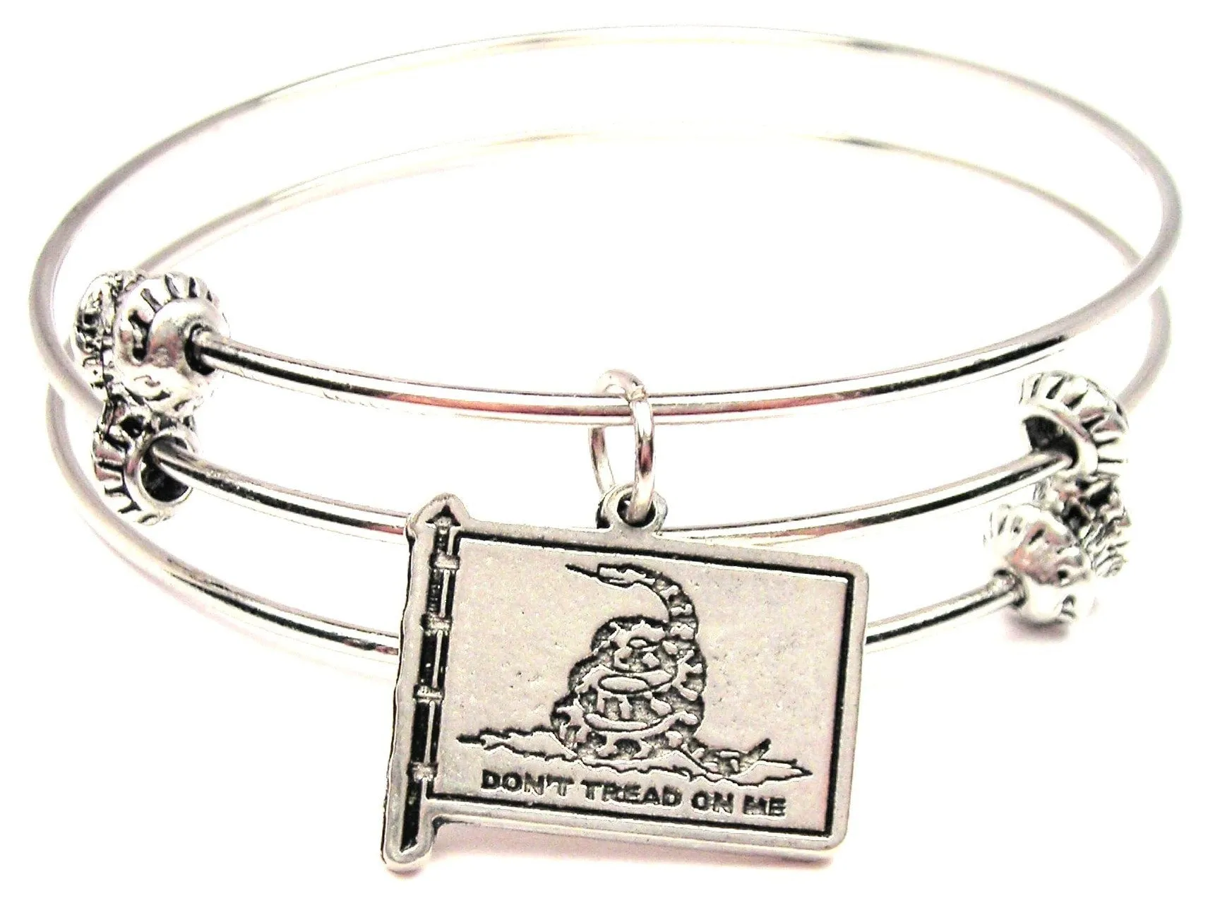 Gadsden Flag Triple Style Expandable Bangle Bracelet