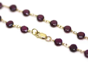 Garnet Bracelet in Wire Wrapped Gold