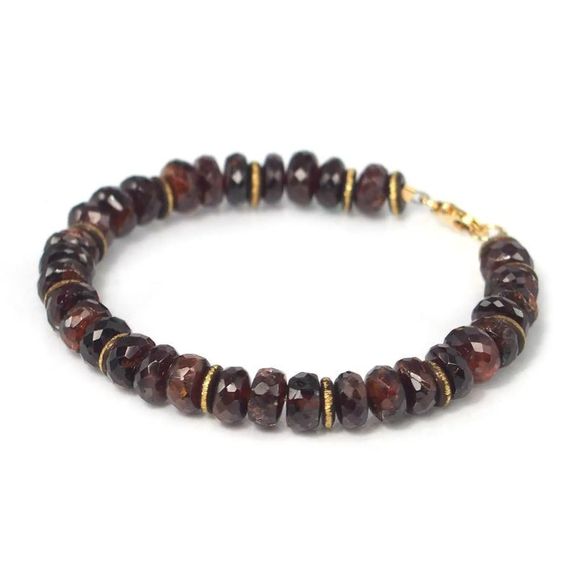 Garnet Bracelet with Gold Filled Trigger Clasp