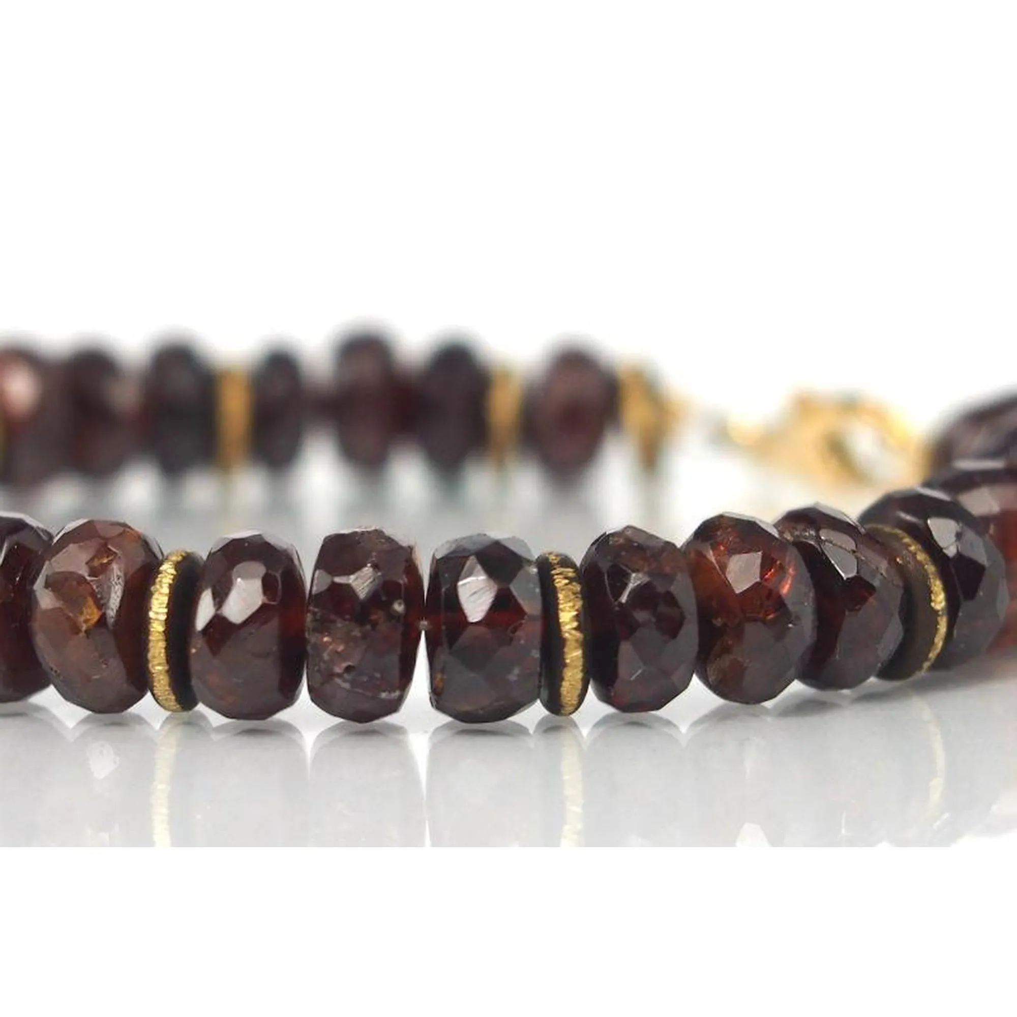 Garnet Bracelet with Gold Filled Trigger Clasp