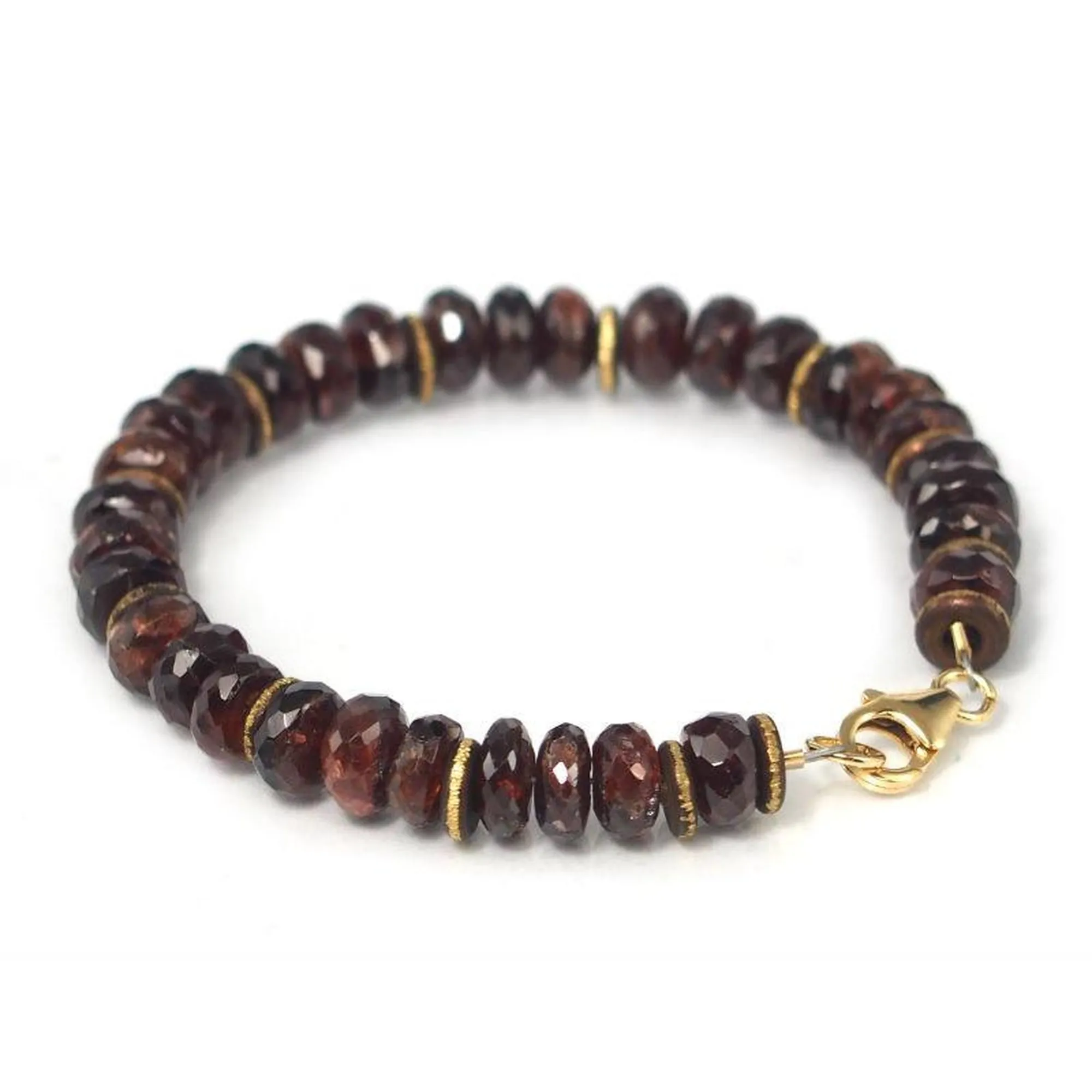 Garnet Bracelet with Gold Filled Trigger Clasp