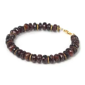 Garnet Bracelet with Gold Filled Trigger Clasp