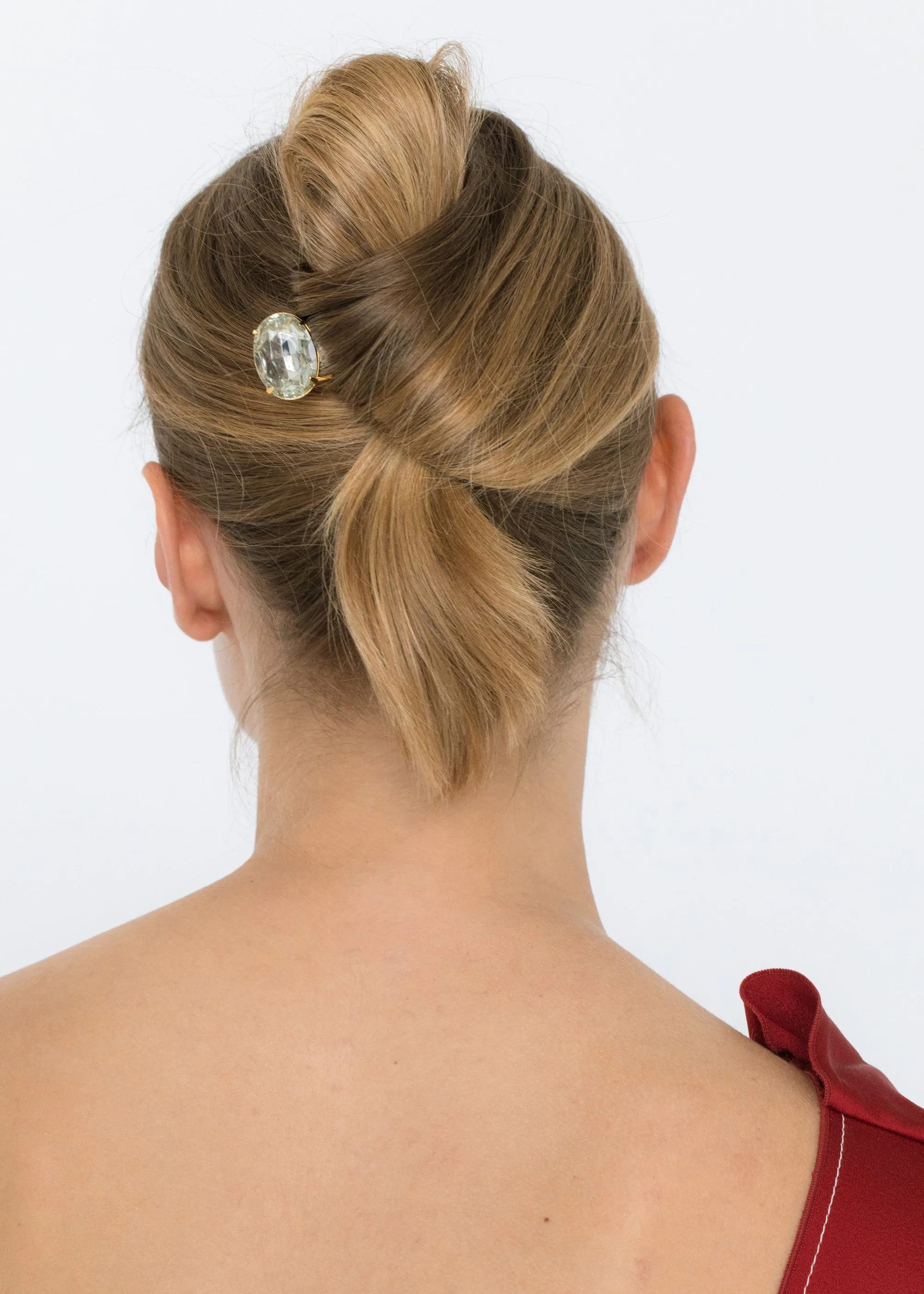 Gemma Hairpin -- Crystal Antique Gold