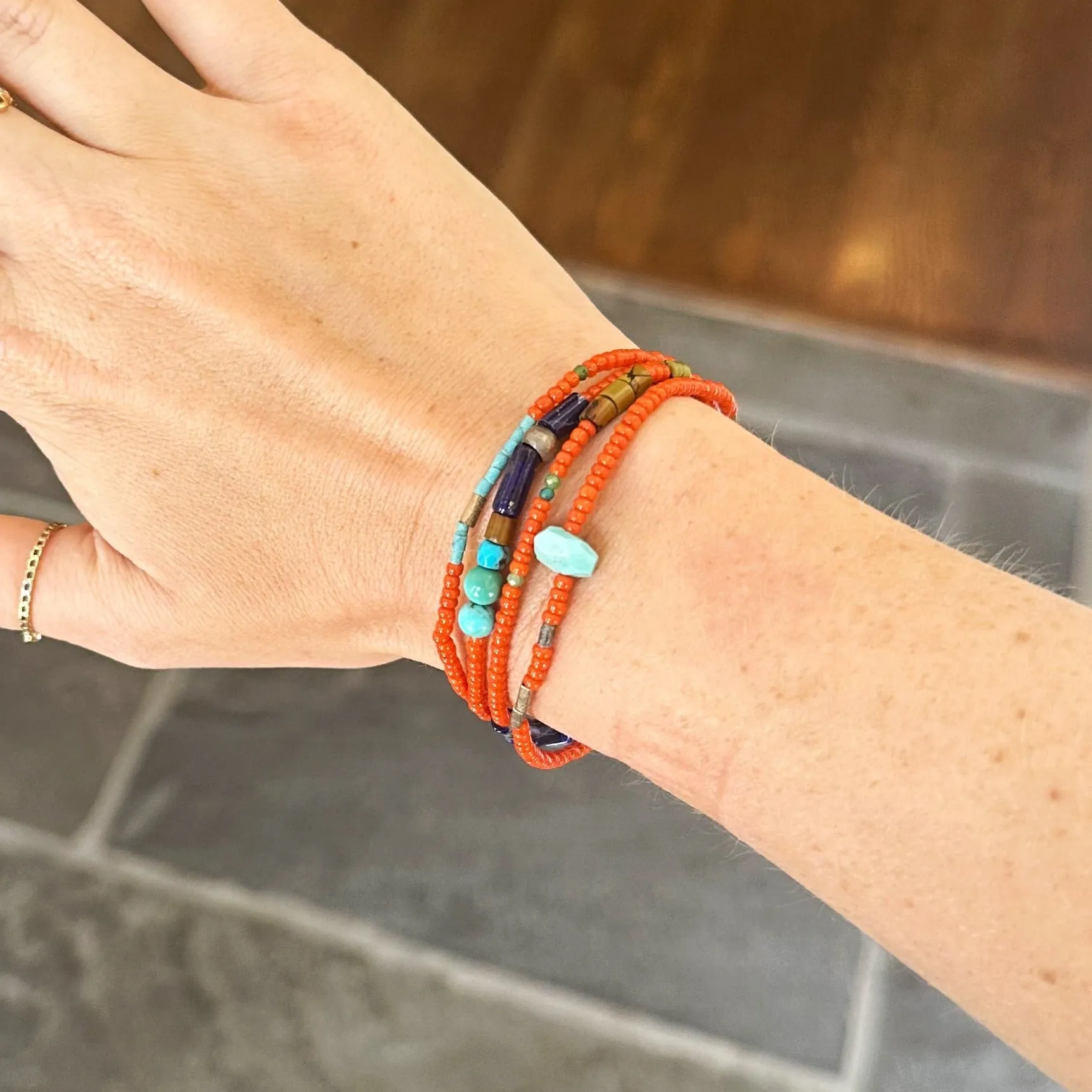 Gemstone Mix & Lapis Slabs Bracelet