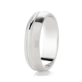 Gents Curved Patterned wedding band