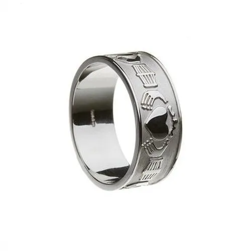 Gents Extra Wide Claddagh Wedding Band