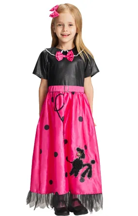 Girls Poodle Dress Hairpin Set Halloween Costume