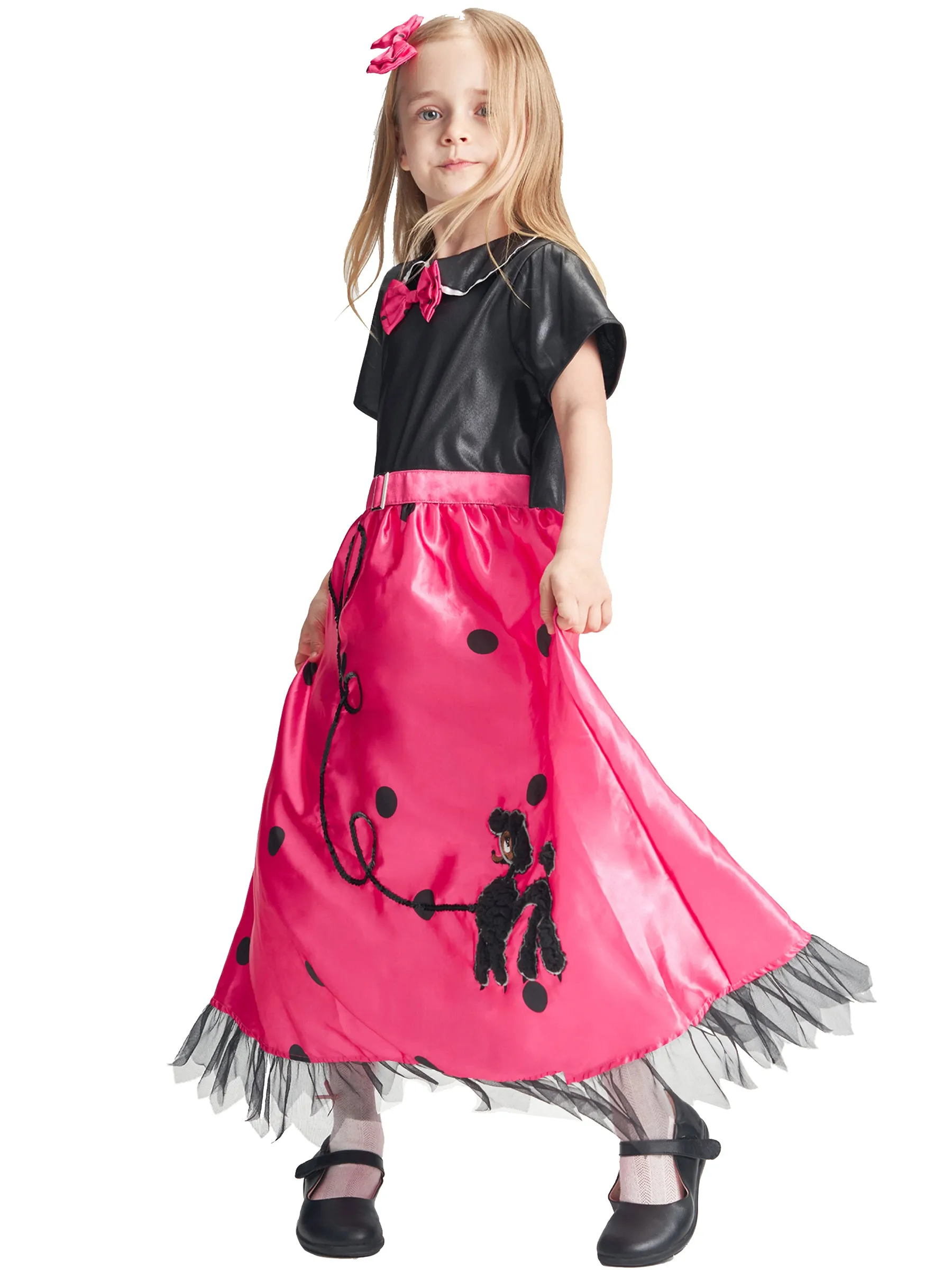 Girls Poodle Dress Hairpin Set Halloween Costume