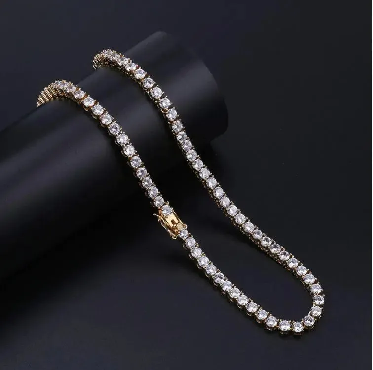 Glamorous 4MM 925 Silver Tennis Choker with Radiant Cubic Zirconia