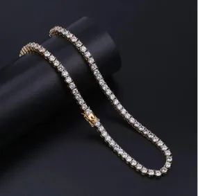 Glamorous 4MM 925 Silver Tennis Choker with Radiant Cubic Zirconia