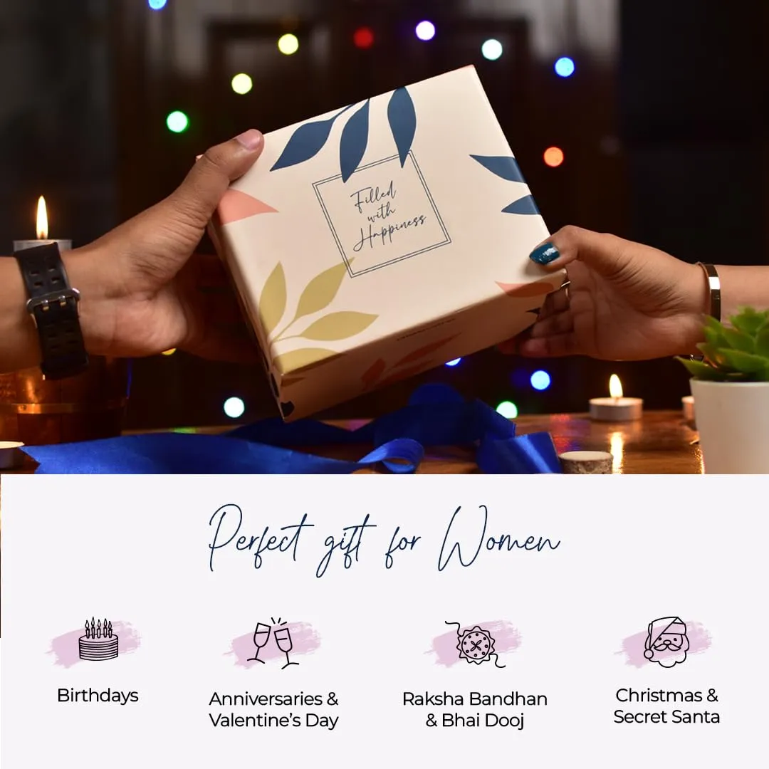 Gleevers Gift Set for Women |Gift Box Pack of 2 with Candle (Black Amber Lavender,60gm) & Heart Bracelet|Birthday Gift,Anniversary Gift, Valentine Gift, Secret Santa Gifts