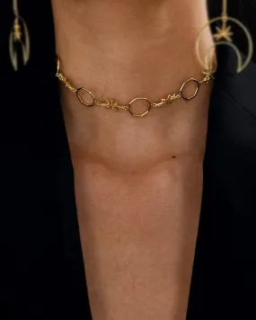 Gold Brass Linked Cinnamon Choker