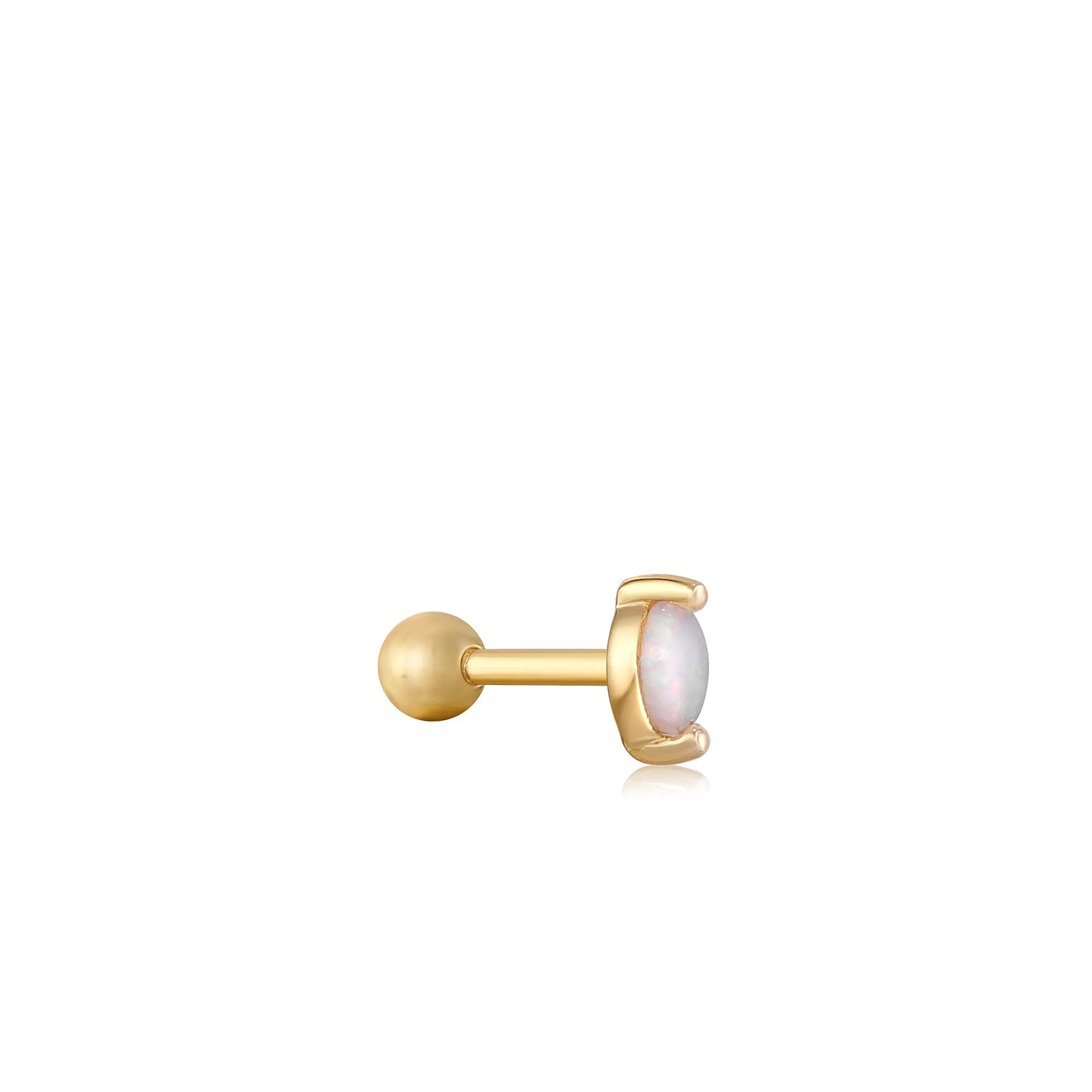 Gold Kyoto Opal Marquise Barbell Single Earring